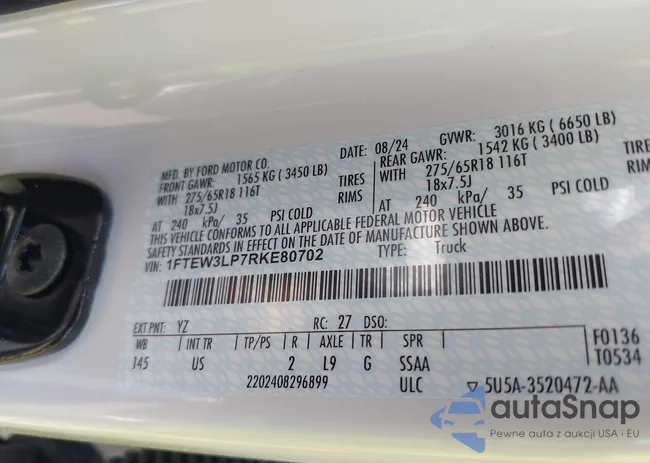 1FTEW3LP7RKE80702: 42149997