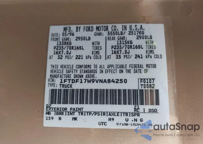 1FTDF17W9VNA84250: 42149320