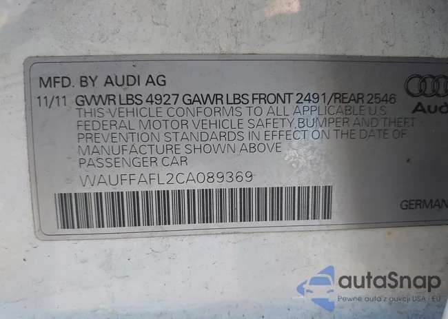 WAUFFAFL2CA089369: 42150532