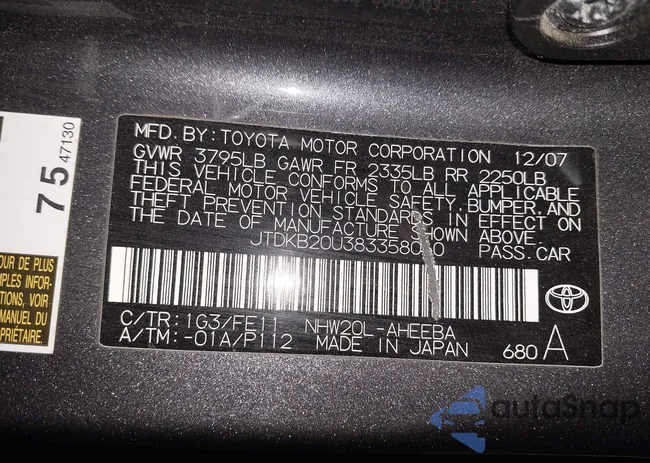 JTDKB20U383358060: 42150593