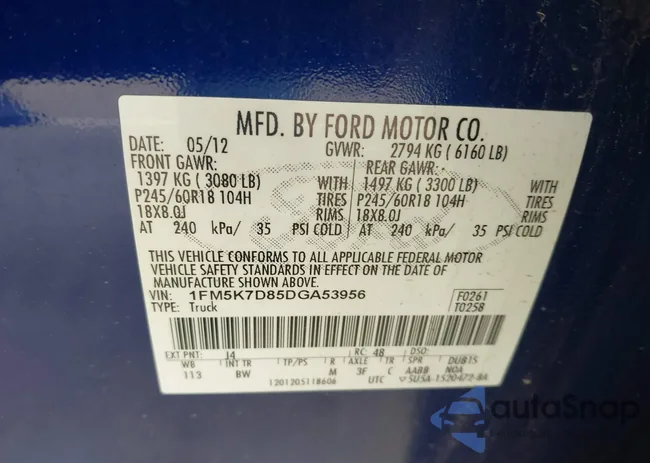 1FM5K7D85DGA53956: 42151021