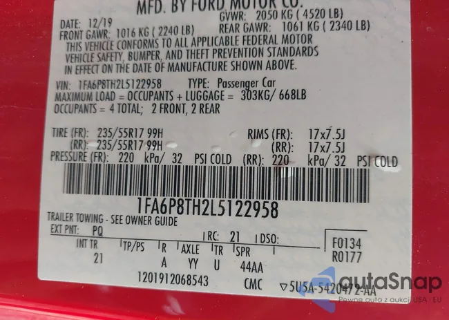 1FA6P8TH2L5122958: 42151031