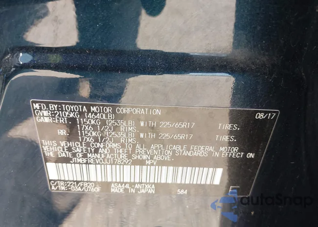 JTMBFREV0JJ178292: 42150209