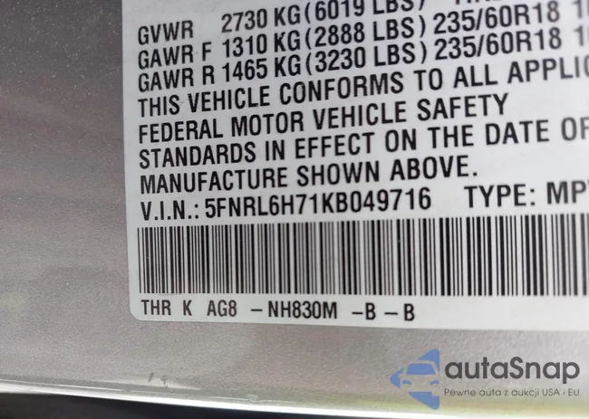 5FNRL6H71KB049716: 42150370
