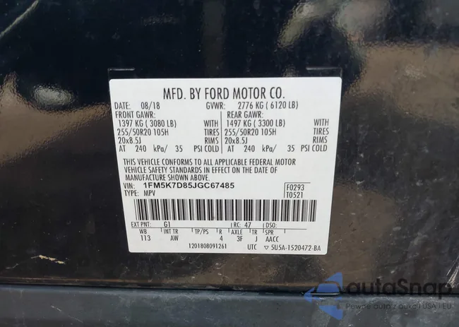 1FM5K7D85JGC67485: 42151574