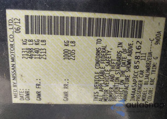 1N4AA5AP3CC858162: 42152014