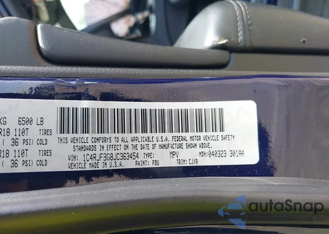 1C4RJFBG8JC363454: 42152111