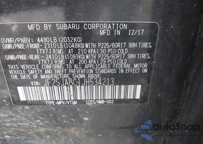 JF2SJABC1JH534213: 42151142