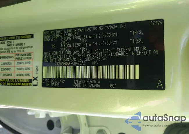 2T2BAMBAXRC042872: 42151226