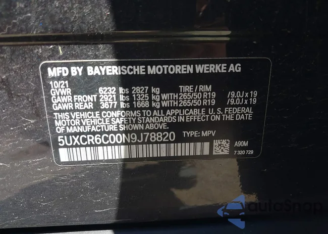 5UXCR6C00N9J78820: 42151299