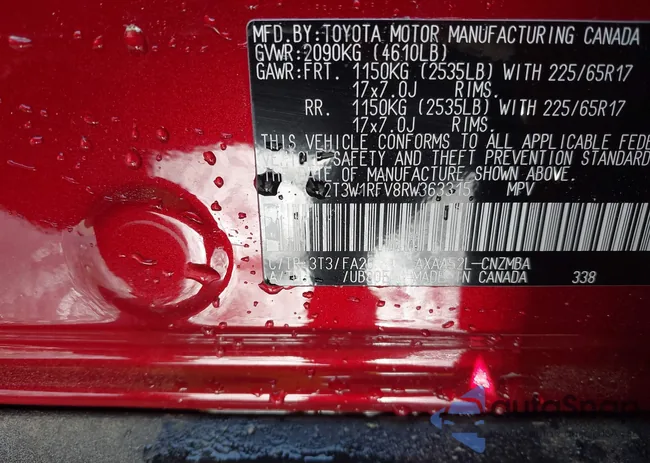 2T3W1RFV8RW363315: 42152675