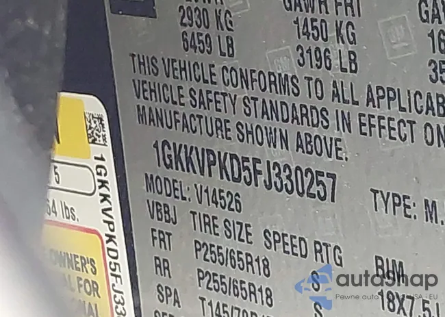 1GKKVPKD5FJ330257: 42152797