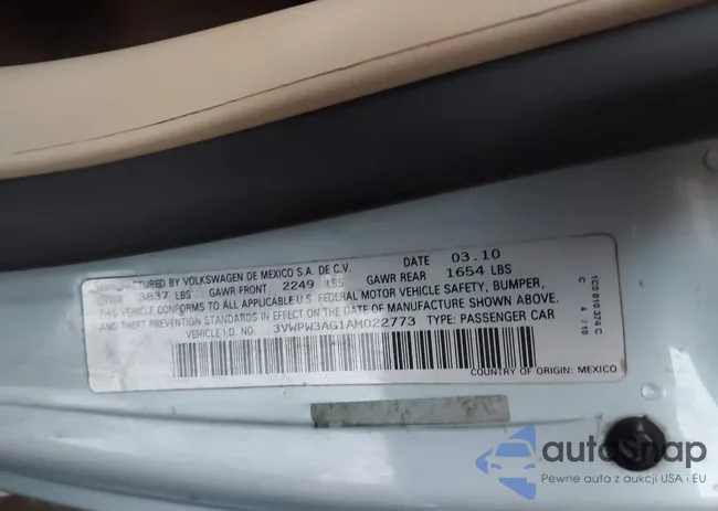 3VWPW3AG1AM022773: 42152867