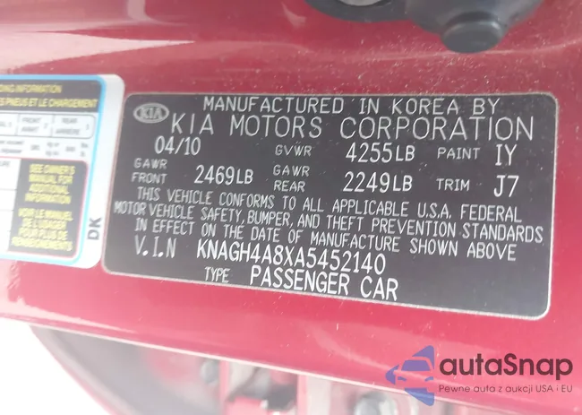 KNAGH4A8XA5452140: 42153029