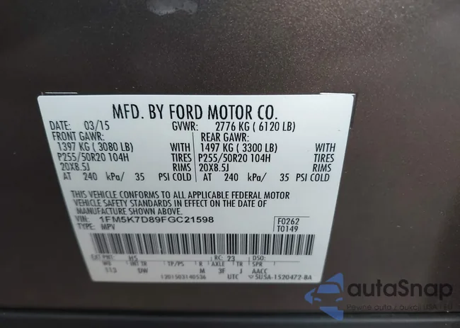 1FM5K7D89FGC21598: 42152137