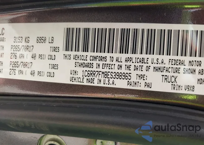 1C6RR7FM8ES398965: 42152510