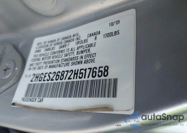 2HGES26872H517658: 42153533