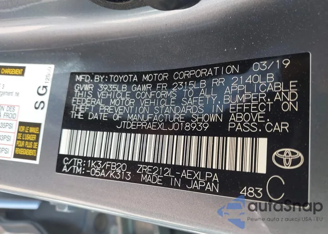 JTDEPRAEXLJ018939: 42153775