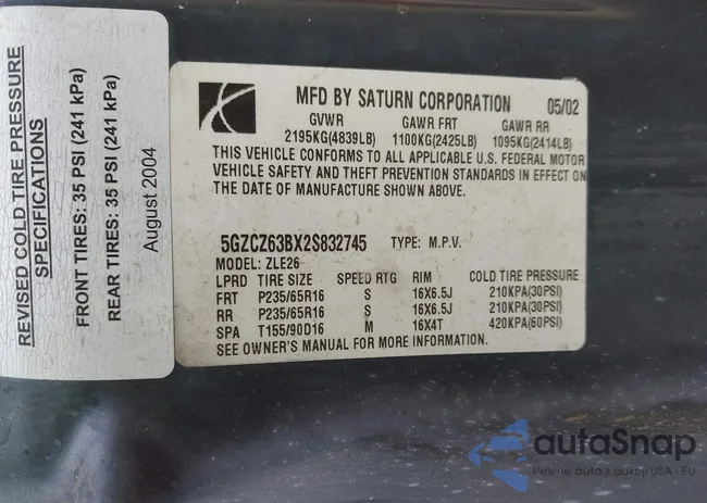 5GZCZ63BX2S832745: 42153816