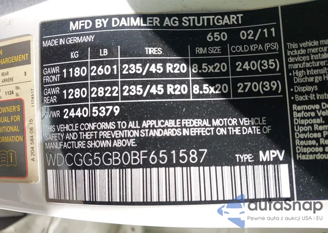 WDCGG5GB0BF651587: 42153956