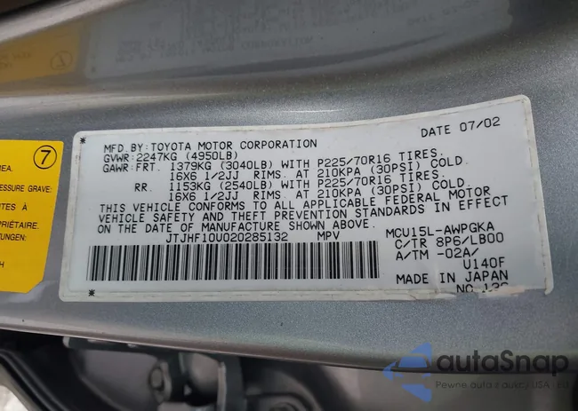 JTJHF10U020285132: 42153983