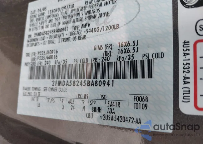 2FMDA58245BA80941: 42154521