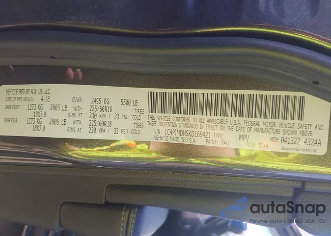 1C4PJMDN5KD169421: 42154616