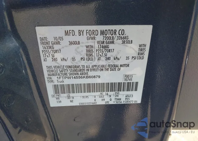 1FTPW14556KB60879: 42154667