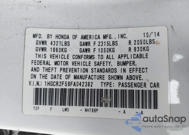 1HGCR2F59FA042382: 42154761