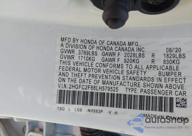 2HGFC2F88LH579525: 42154802