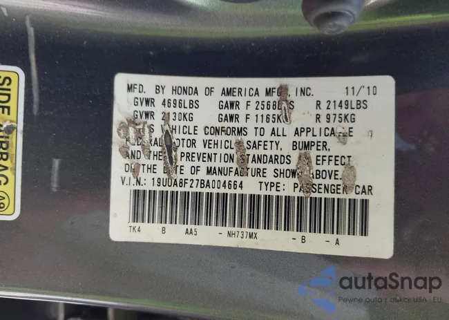 19UUA8F27BA004664: 42154919