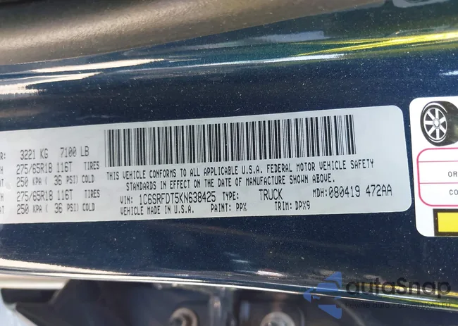 1C6SRFDT5KN638425: 42155046