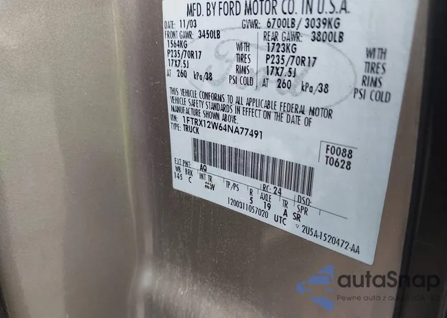 1FTRX12W64NA77491: 42154456