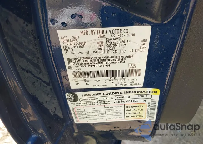 1FTFW1CT7BFC13404: 42155610