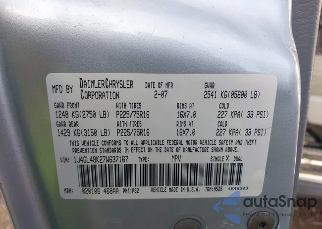 1J4GL48K27W637167: 42155794