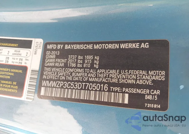 WMWZP3C53DT705016: 42155802