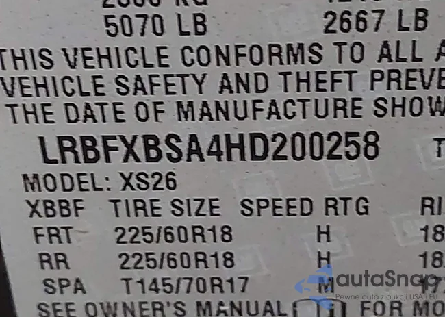 LRBFXBSA4HD200258: 42155812