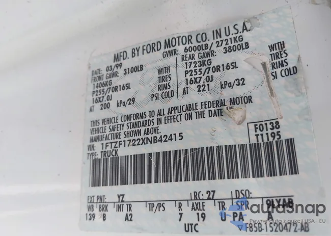 1FTZF1722XNB42415: 42155952