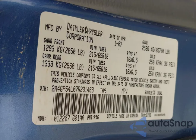 2A4GP54L07R231468: 42155975