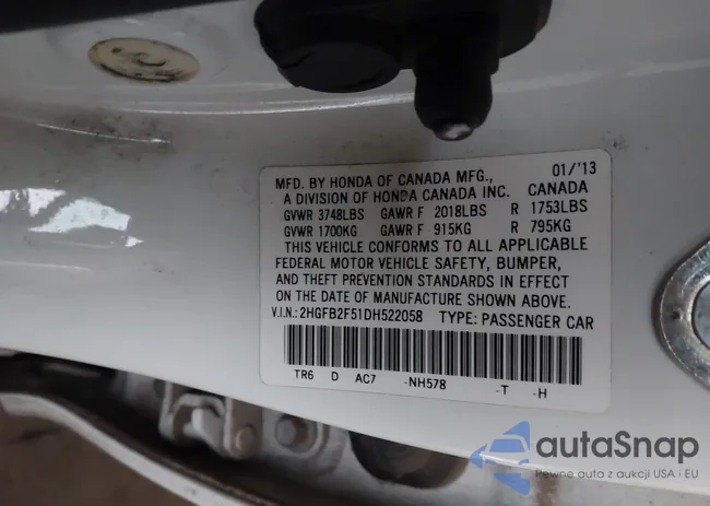 2HGFB2F51DH522058: 42155993