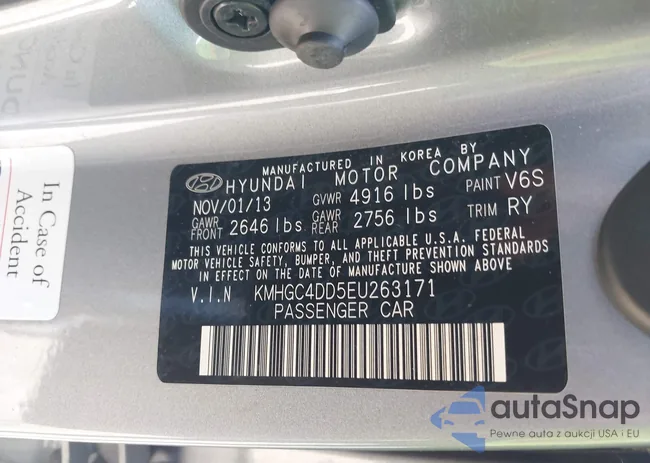 KMHGC4DD5EU263171: 42156080