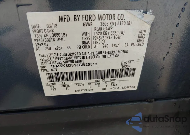 1FM5K8D81JGB25513: 42155379