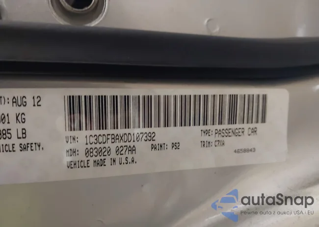 1C3CDFBAXDD107392: 42155437