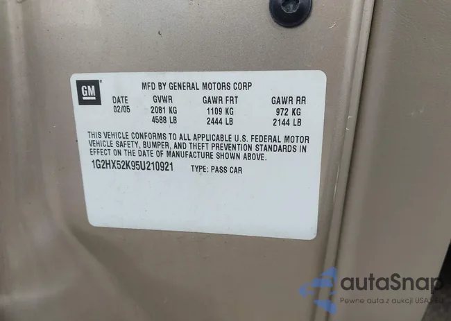 1G2HX52K95U210921: 42156734