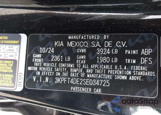 3KPFT4DE2SE034725: 42156767