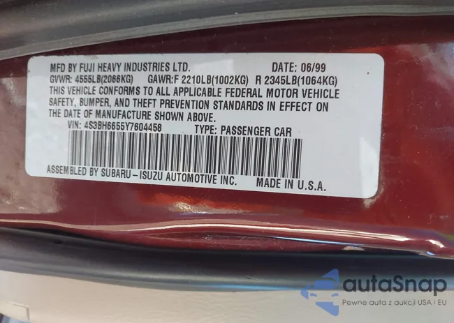 4S3BH6655Y7604458: 42156830