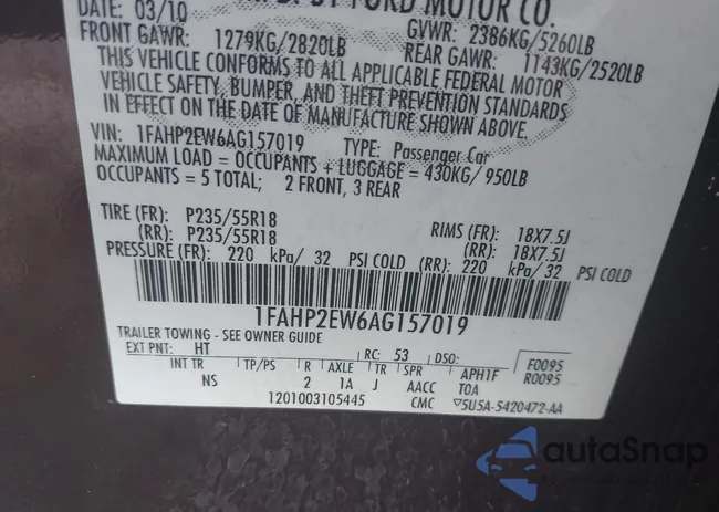 1FAHP2EW6AG157019: 42156833