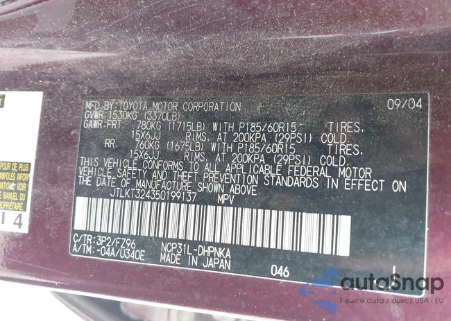 JTLKT324350199137: 42156892