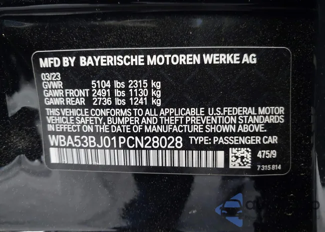 WBA53BJ01PCN28028: 42157094