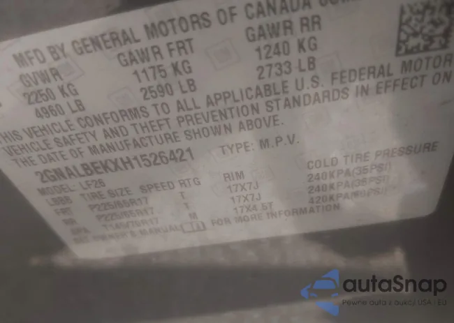 2GNALBEKXH1526421: 42156099